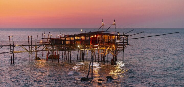 Trabocco at sunset