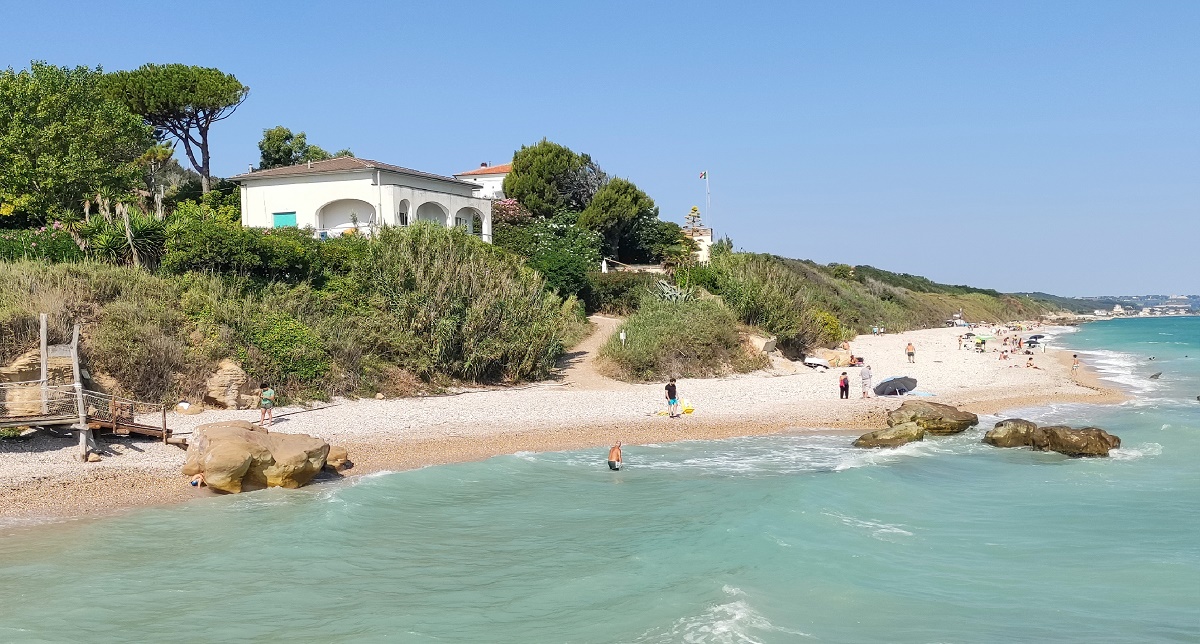 View of beach from Trabocco