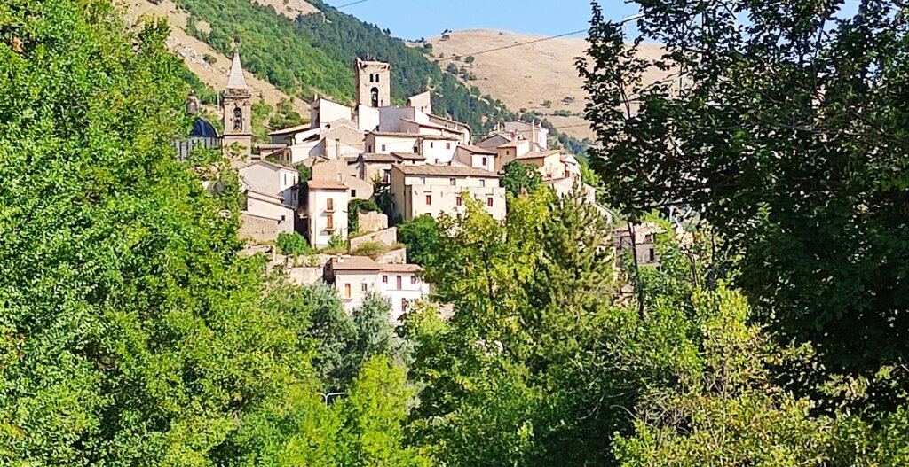 Cocullo seen through trees