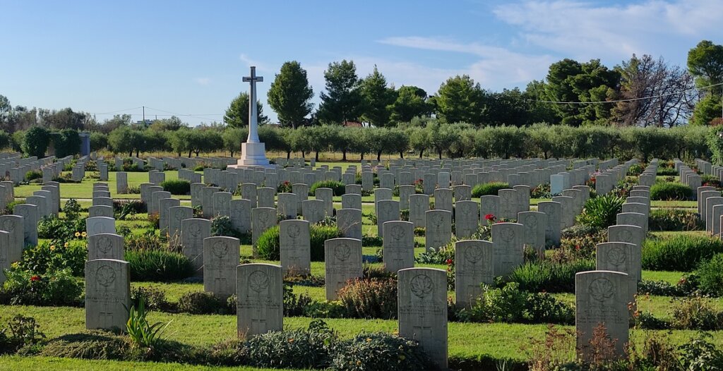 Headstones in the Canadian War Cemetery