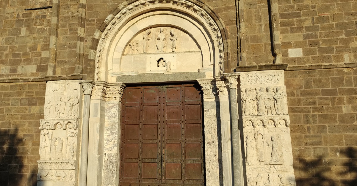 Door called Portale della Luna of San Giovanni in Venere Abbey