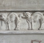 Bas relief frieze of camels