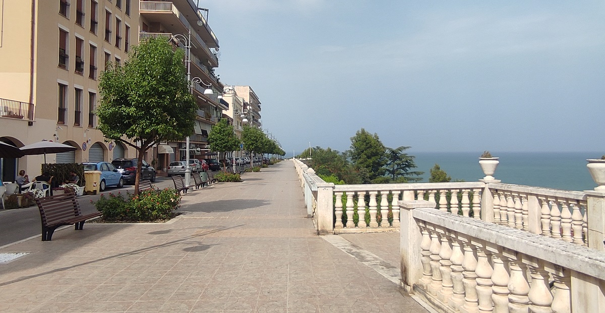 C.ifftop promenade with view of sea