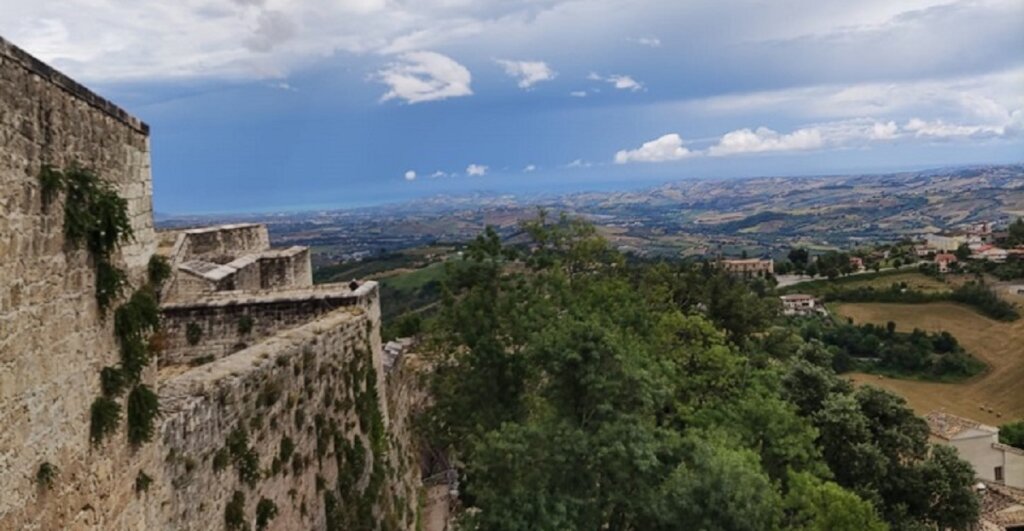 View of valley from the Fortezza battlements, Civitella del Tronto