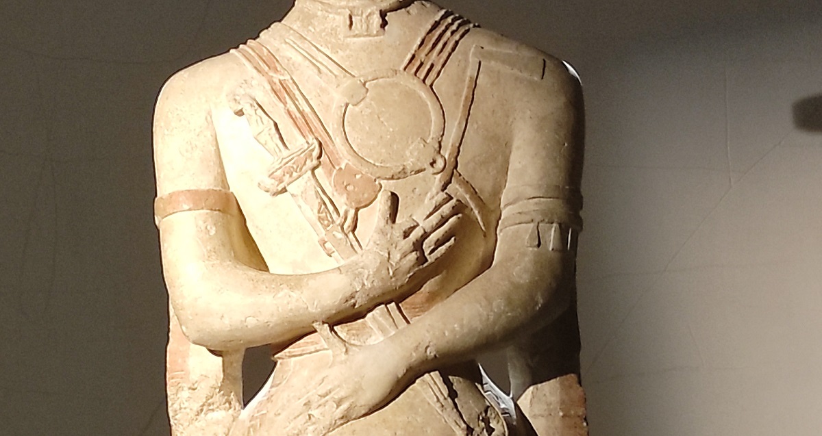 Detail of torso of Guerriero di Capestrano