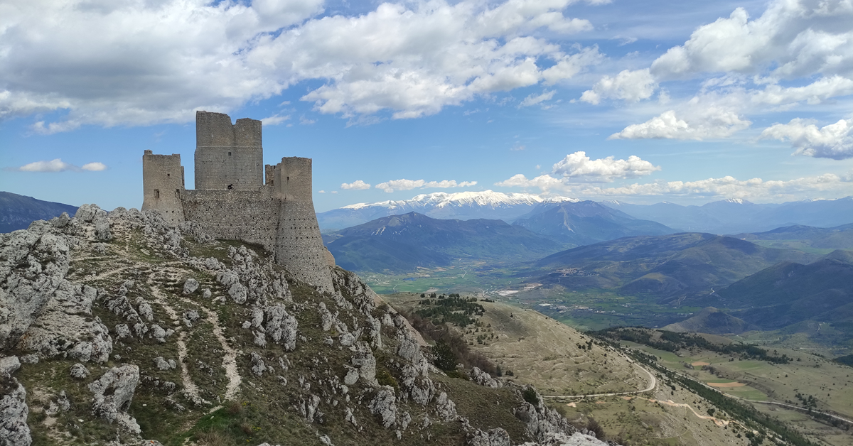 Rocca Calascio and mountains beyond